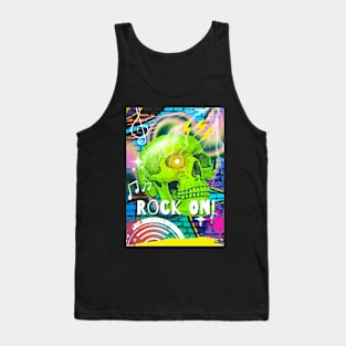 Rock On, Skull Graffiti Tank Top